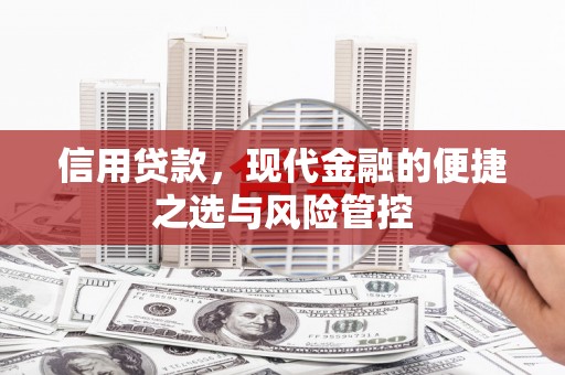 沁县信用贷款，现代金融的便捷之选与风险管控