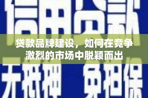 沁县贷款品牌建设，如何在竞争激烈的市场中脱颖而出