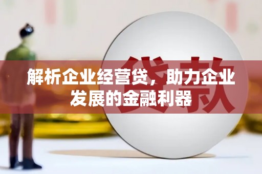 沁县解析企业经营贷，助力企业发展的金融利器