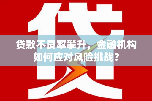 沁县贷款不良率攀升，金融机构如何应对风险挑战？