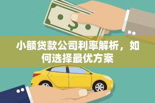 沁县小额贷款公司利率解析，如何选择最优方案