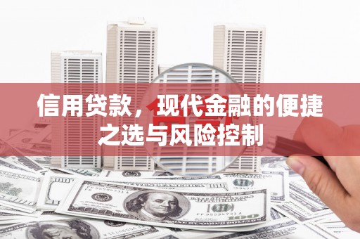 沁县信用贷款，现代金融的便捷之选与风险控制