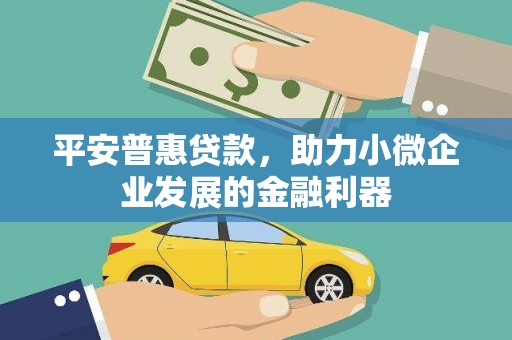 沁县平安普惠贷款，助力小微企业发展的金融利器
