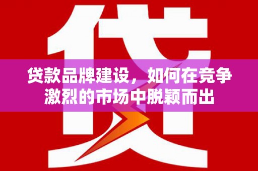 沁县贷款品牌建设，如何在竞争激烈的市场中脱颖而出